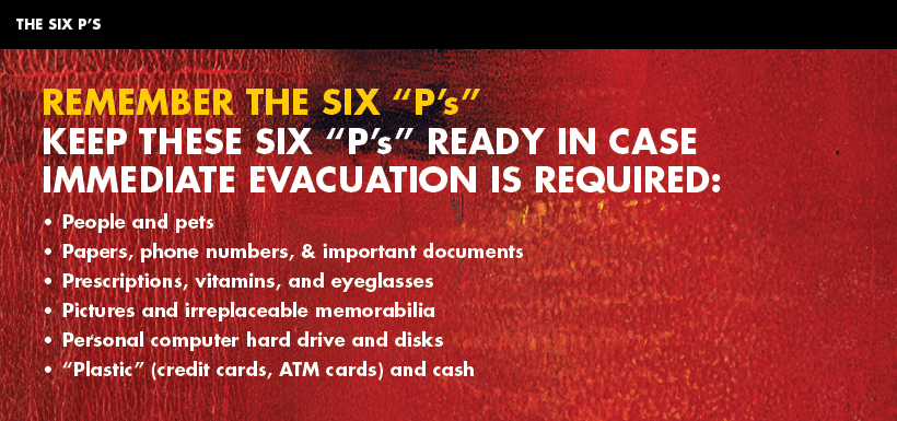 Six Ps for Wildfire Evacuation