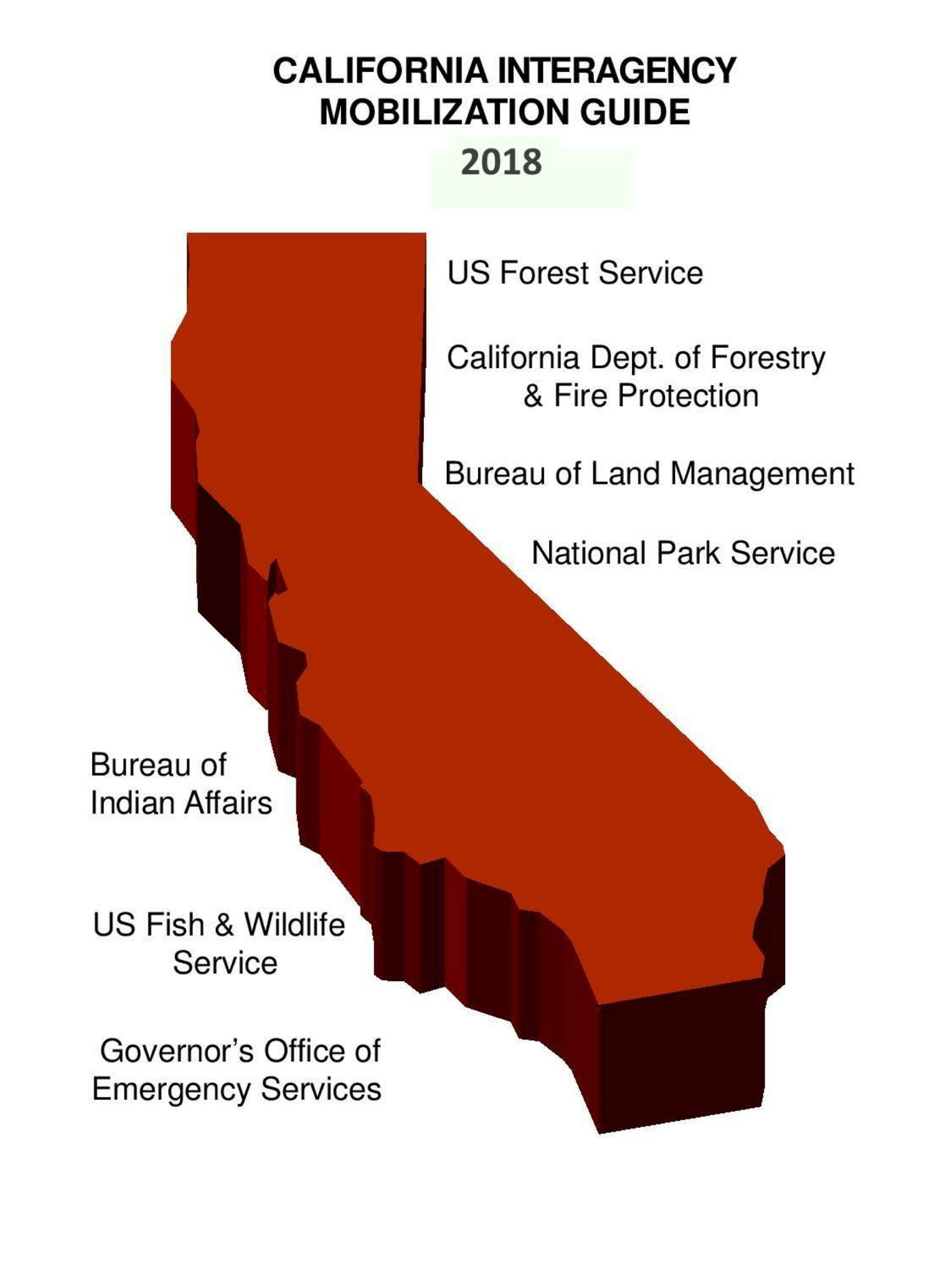 california map with agencies listed