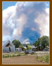 Fire Plume behind town