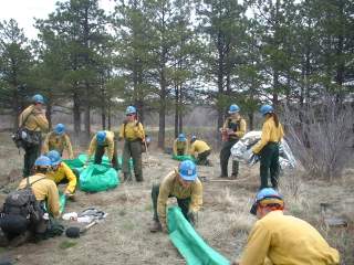 Fire shelter exercise