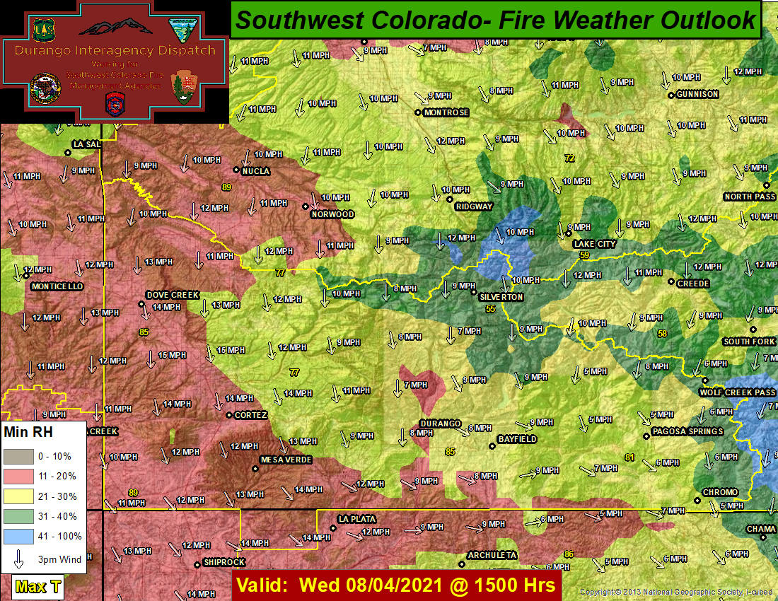 San Juan Day 1 Fire Weather Outlook
