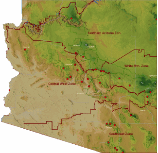 Map of Arizona Fires for the Coming Month