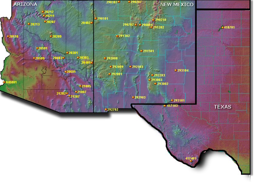 [Graphic] - SWA Weather Station ERC & BI Location Map