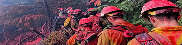 Folsom Lake Veterans fire crew covered with retardant