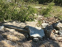 (image)  Boat Launch covered with debris and soil eroded.