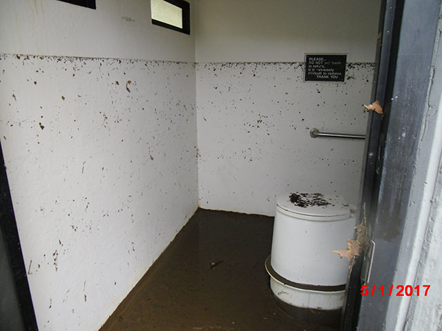 (image) Restroom showing high water mark