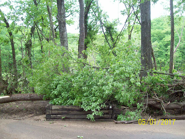 (image) T intersection looking across from day use entrance