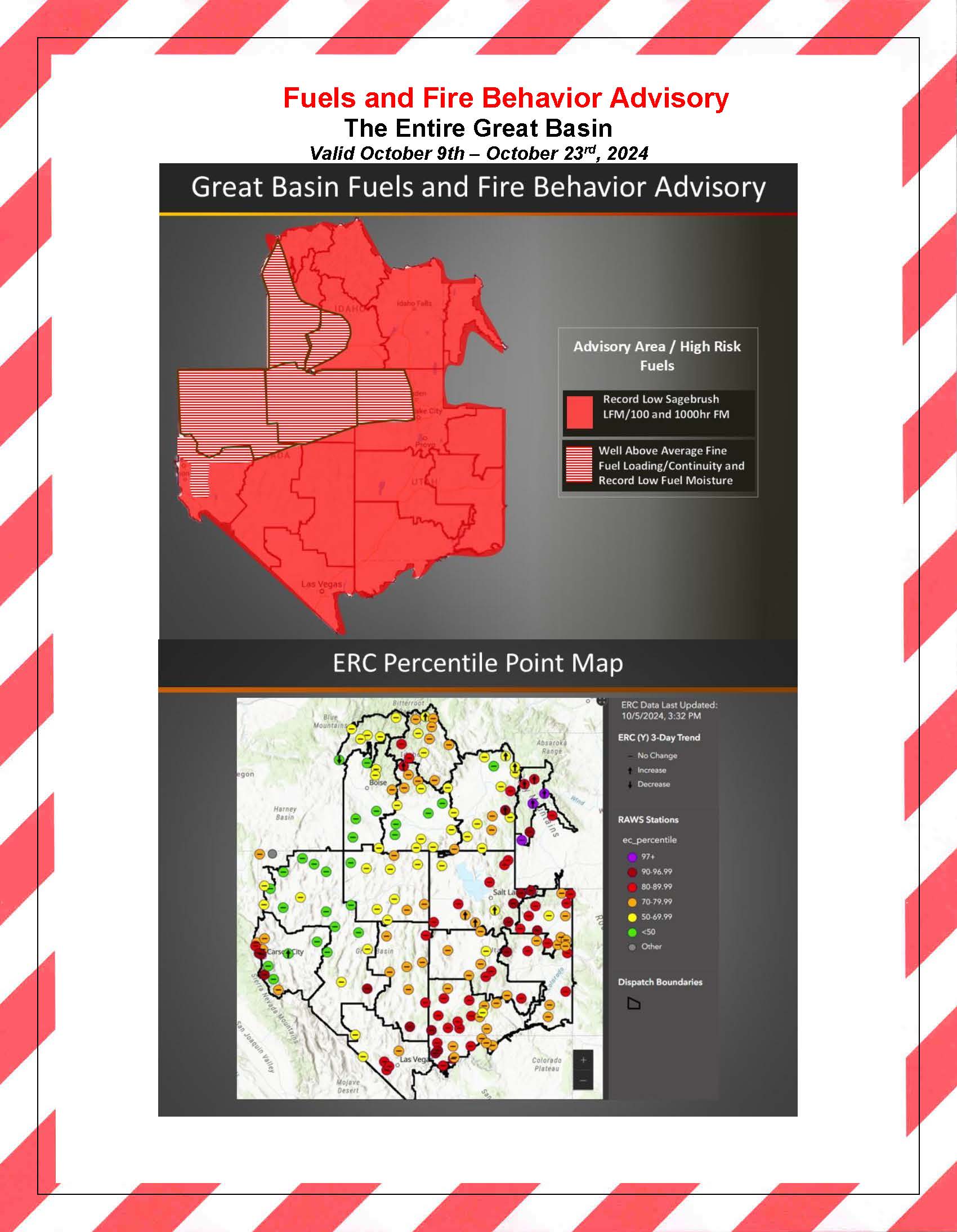 Current Fire level danger in the Great Basin Area