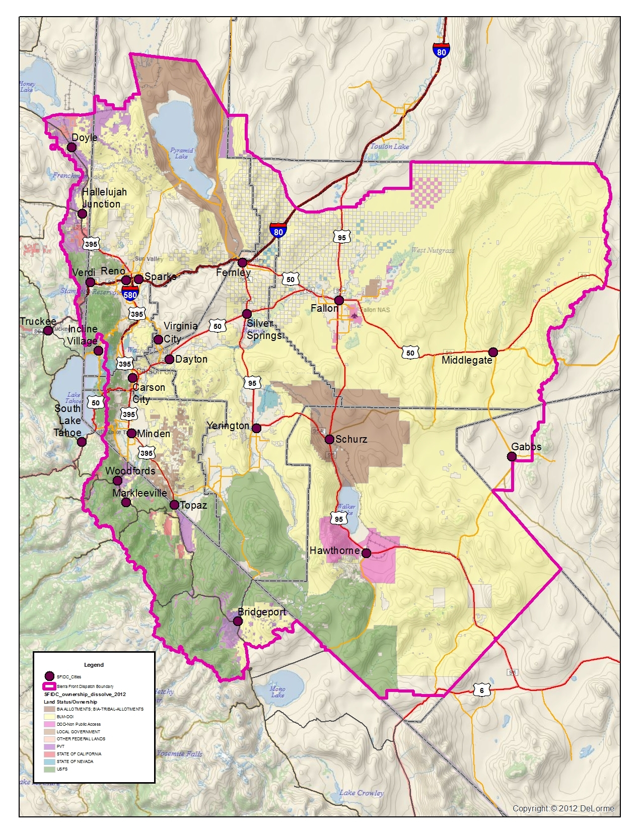 Map of Sierra FrontArea