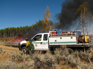 Engine 671 on prescribed fire