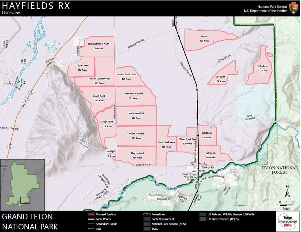 Hayfield Restoration area map