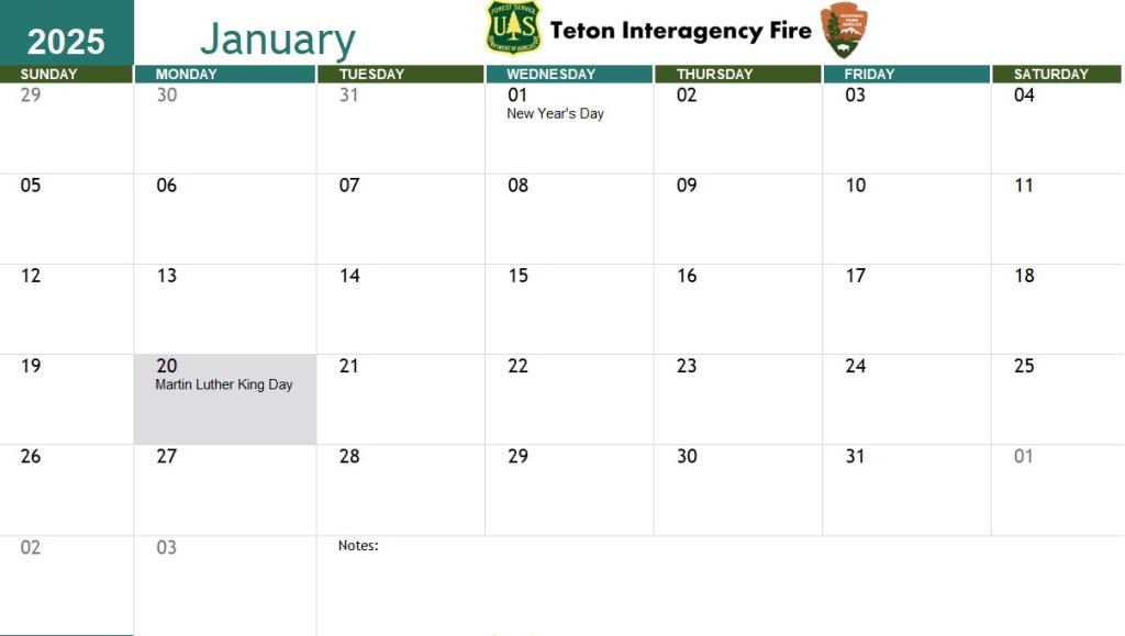 Image of the TIDC 2025 calendar with link to excel calendar