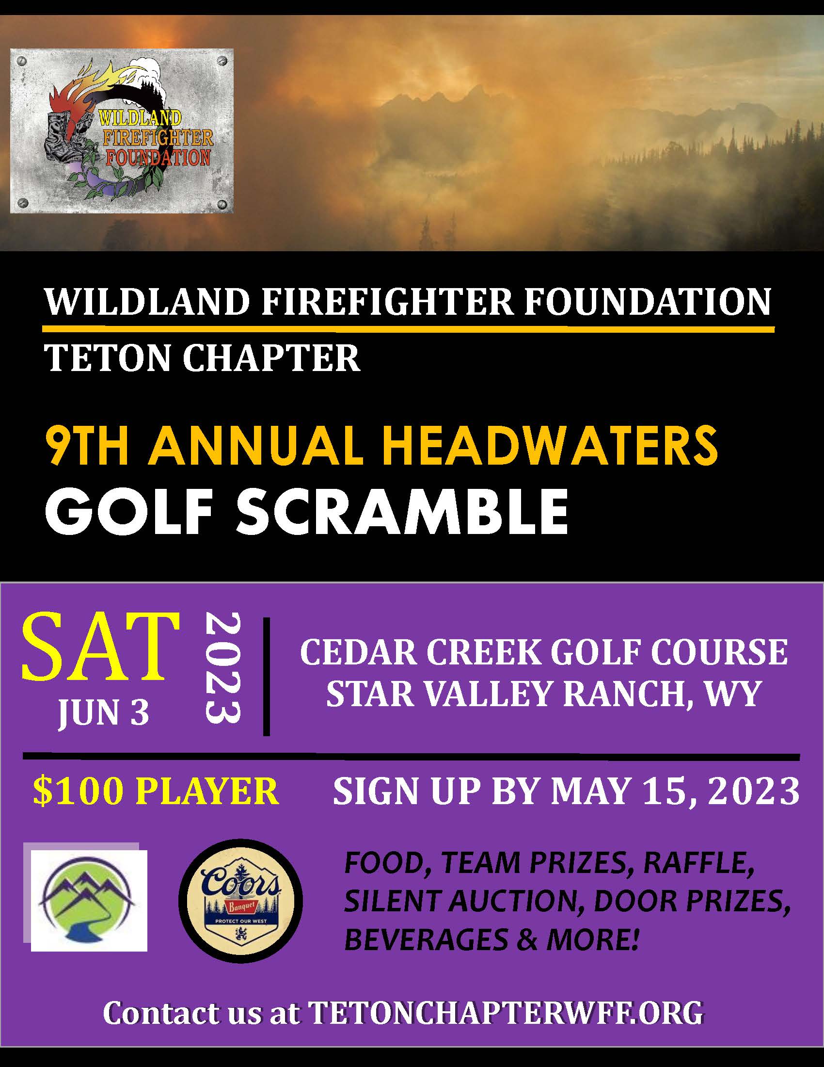 "Golf Tournament poster with link to entry form"