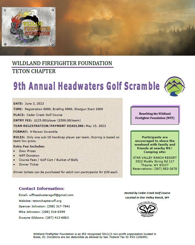 "Golf Tournament poster with link to entry form"