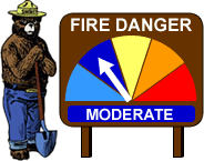 The east zone fire danger is moderate.