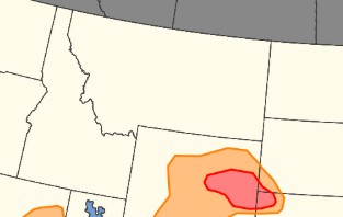 (Graphic) Map of Storm Prediction Center Fire Weather Outlook