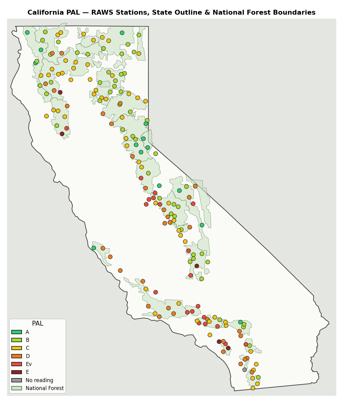 California PAL map