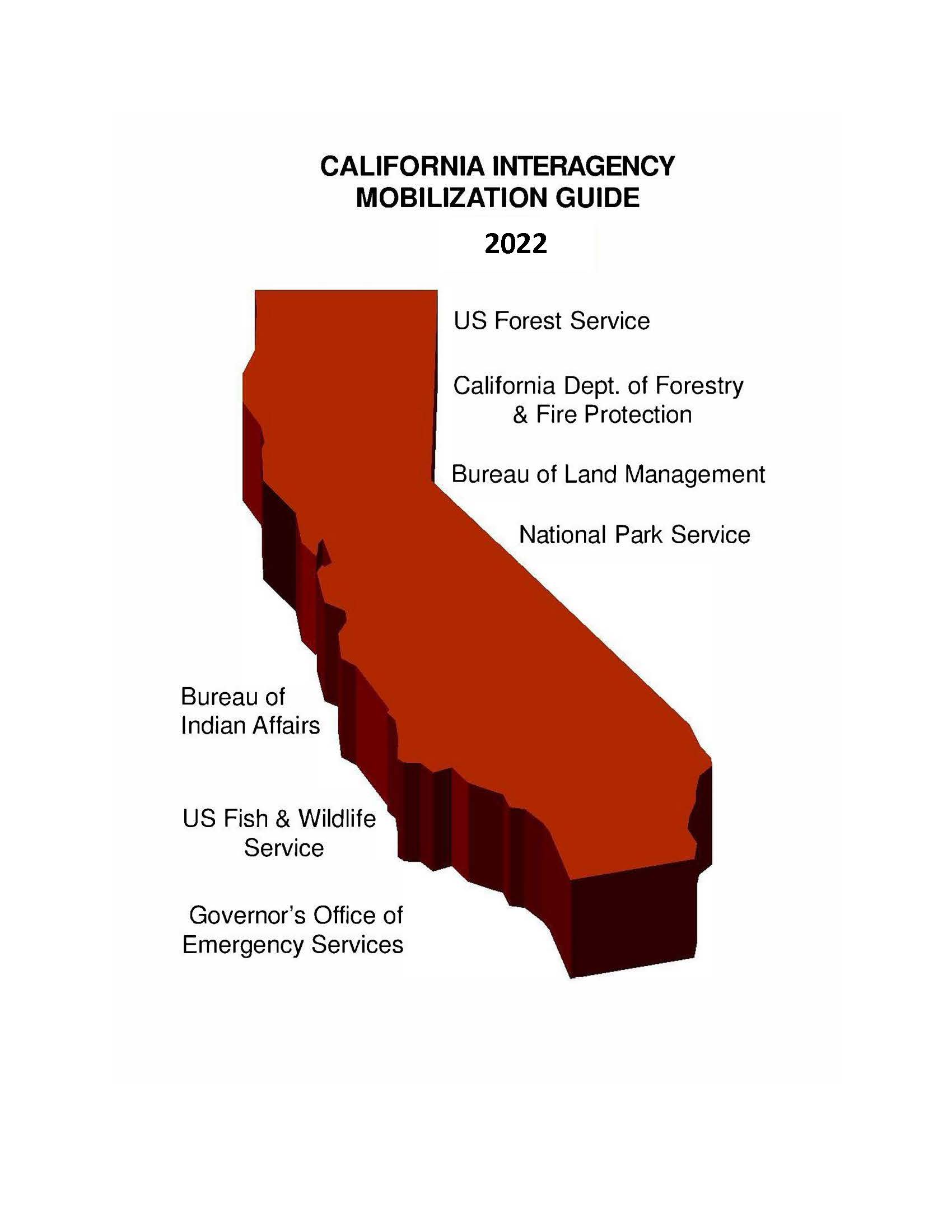 california map with agencies listed