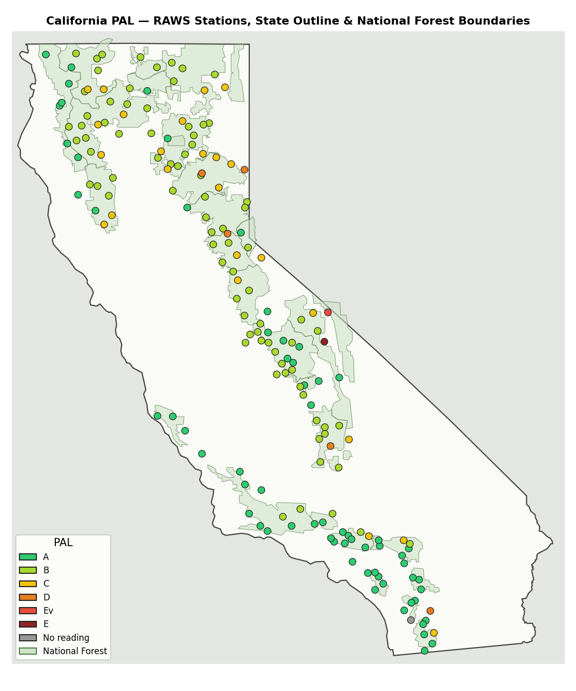 California PAL map