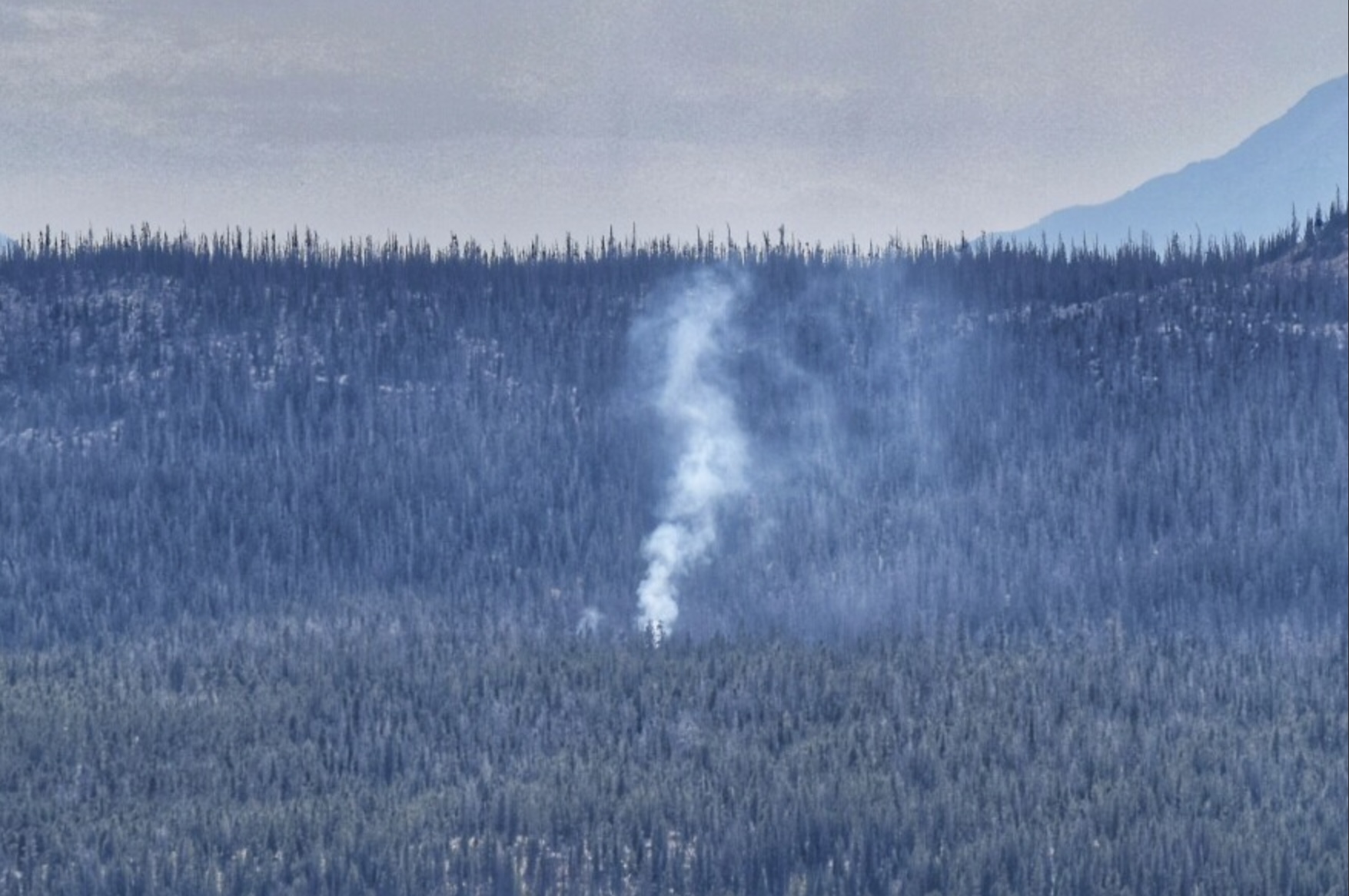 Small column of white smoke