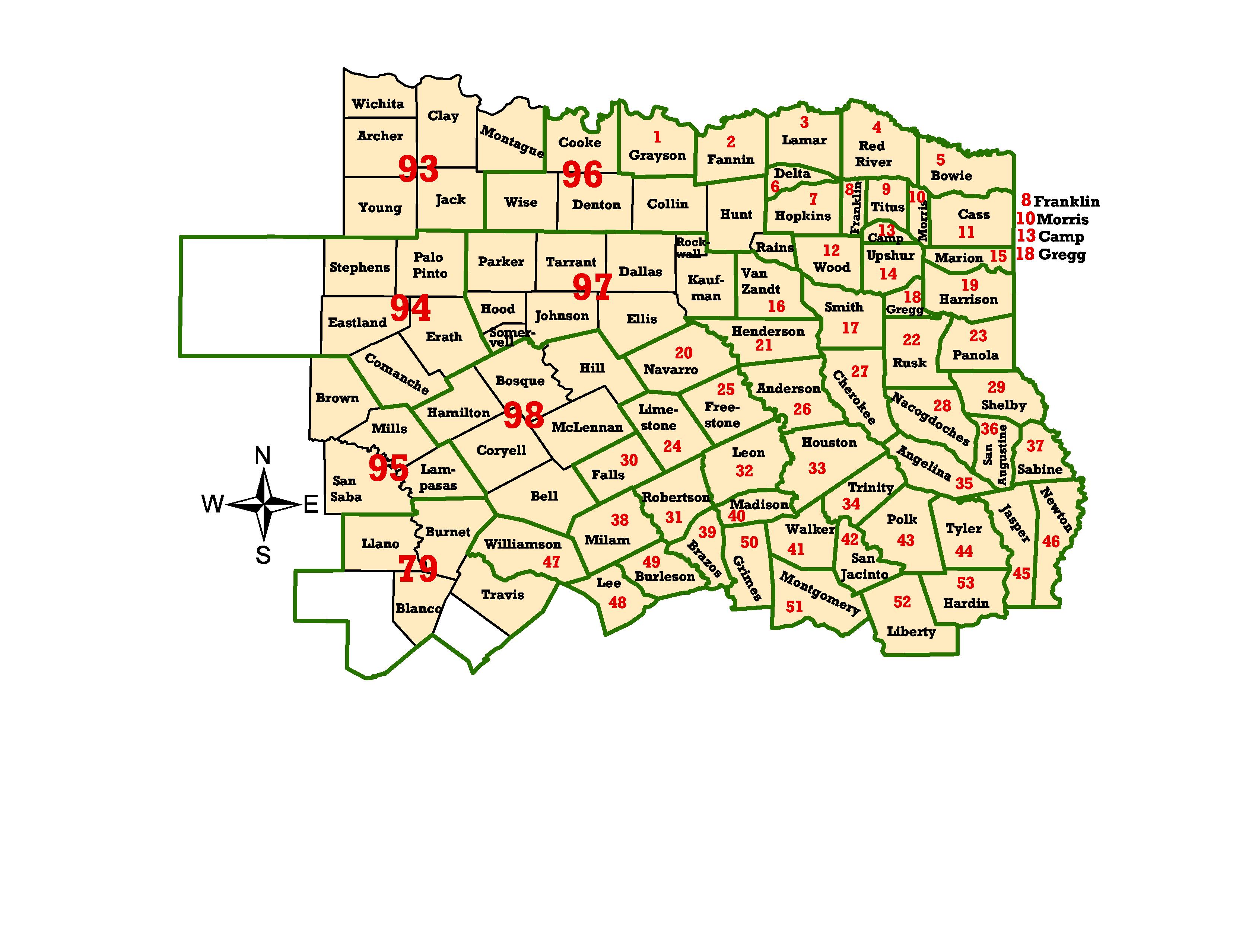 East Texas Map With Cities